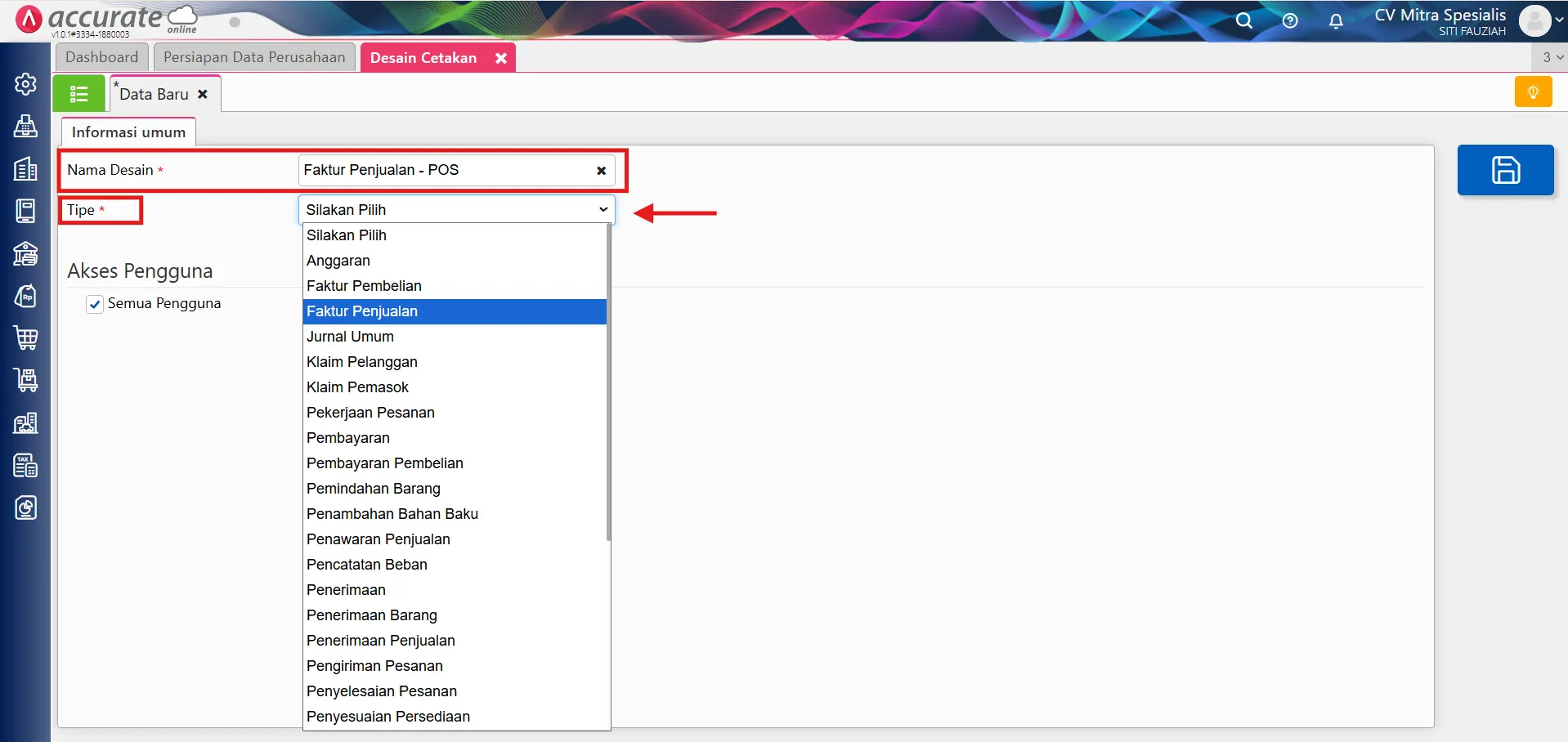setting printer dot matrix